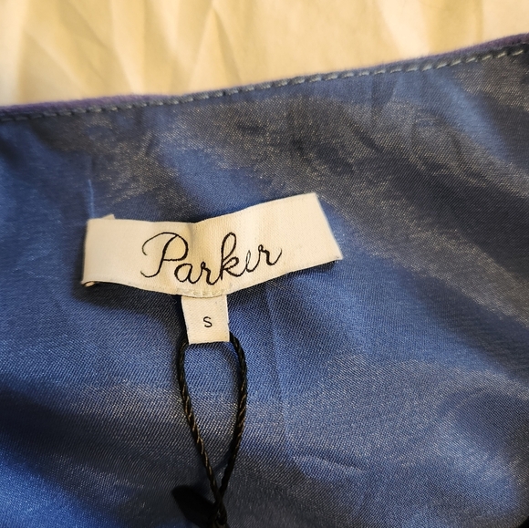 NWT Elegant Blue Leather Parker Dress Size Small - Picture 4 of 9